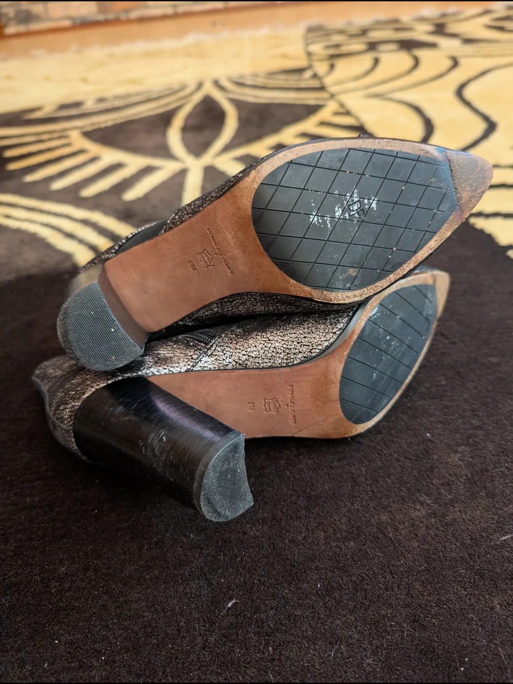 Donald J. Pliner Silver-Gray Textured Pointed Ankle Booties